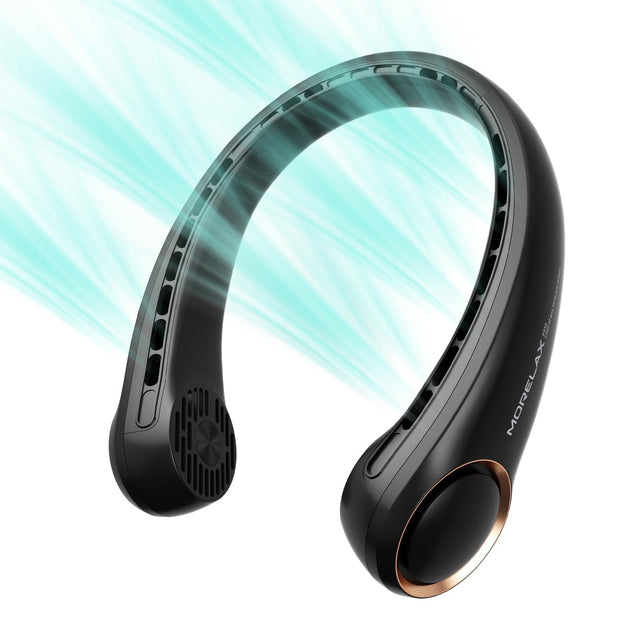 Portable Neck Fan — hands-free bladeless wearable cooling fan, white background
