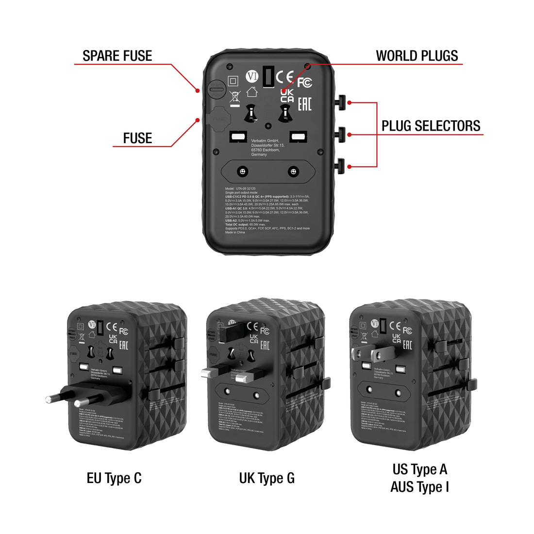 Compact Universal Travel Adapter