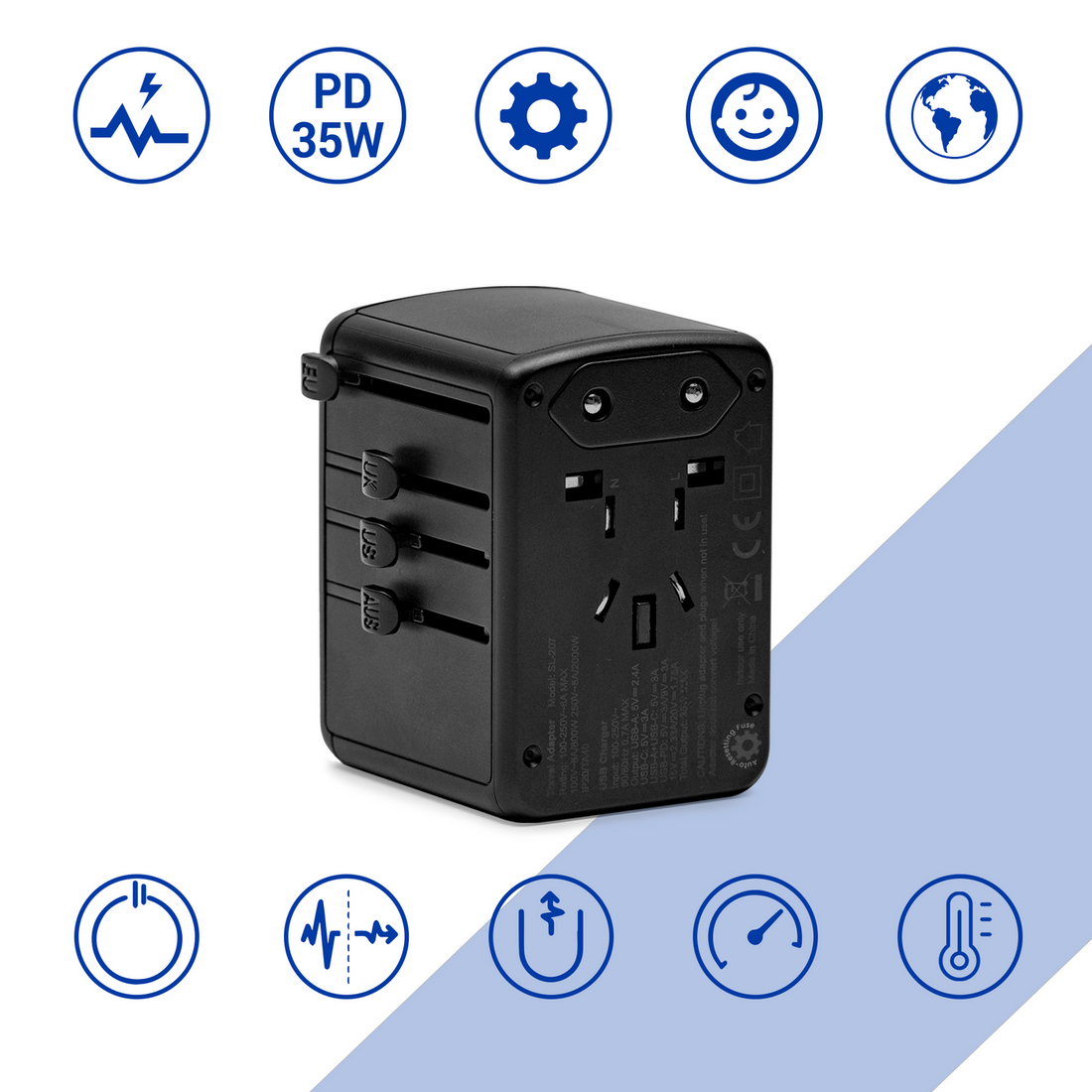 Compact Universal Travel Adapter